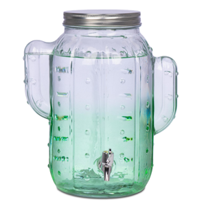 Green Cactus Glass Drink Dispenser 8L