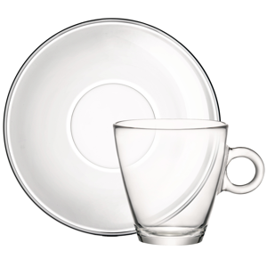 Easy Bar Glass Tea Cup and Saucer 11.25oz / 320ml