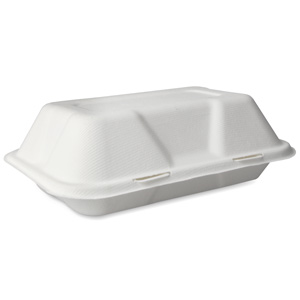 Biodegradable Sugarcane Clamshell Takeaway Box 9 x 6inch